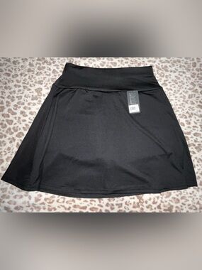 Black Fold-Over Waist Skirt